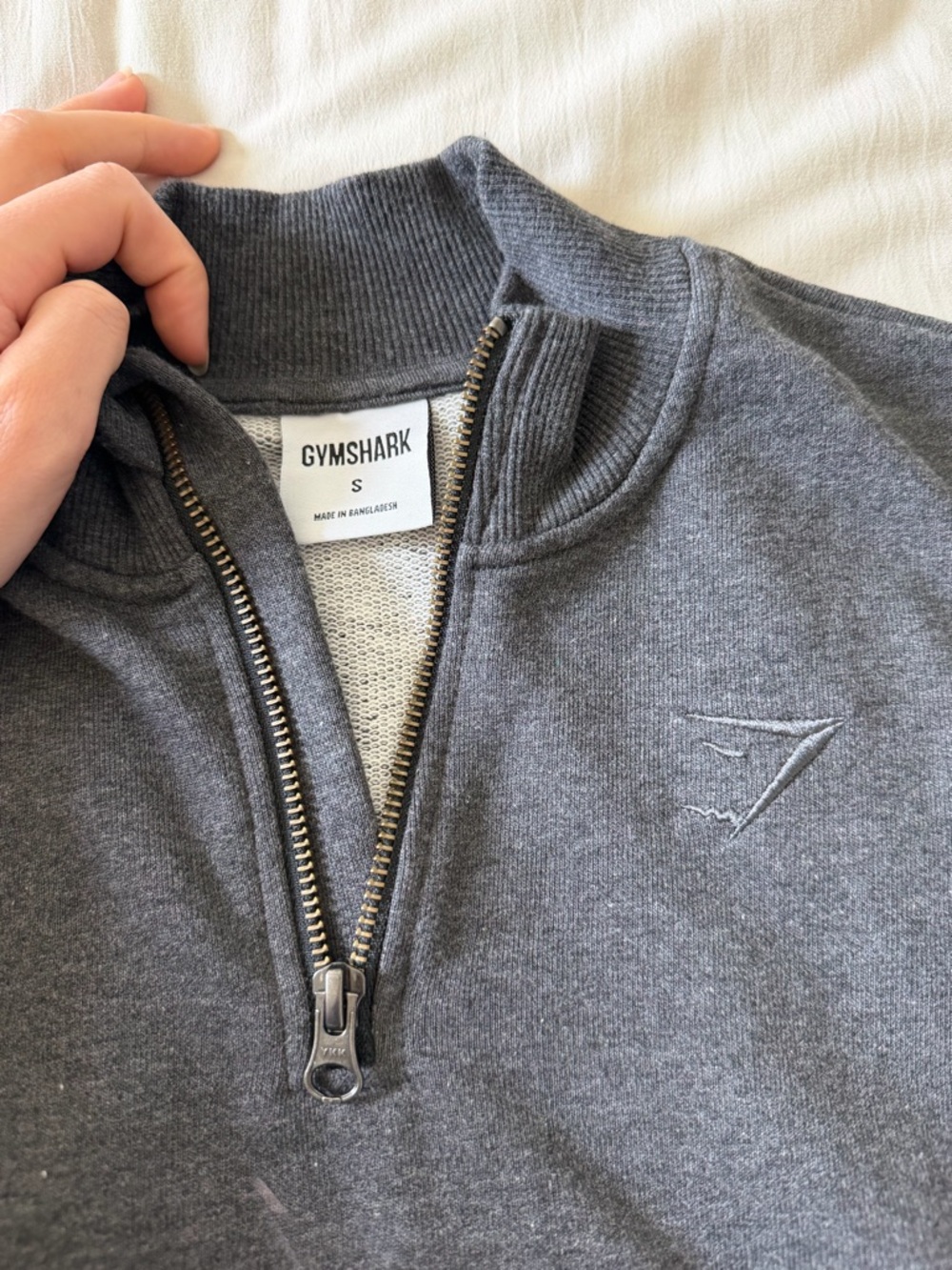 Gymshark women’s Charcoal Gray Half-Zip Sweater